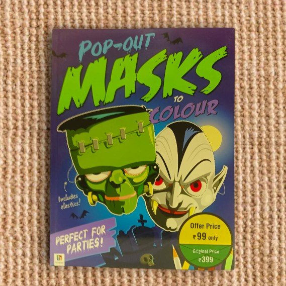 Pop-Out Masks to Colour – Halloween DIY Mask Book
